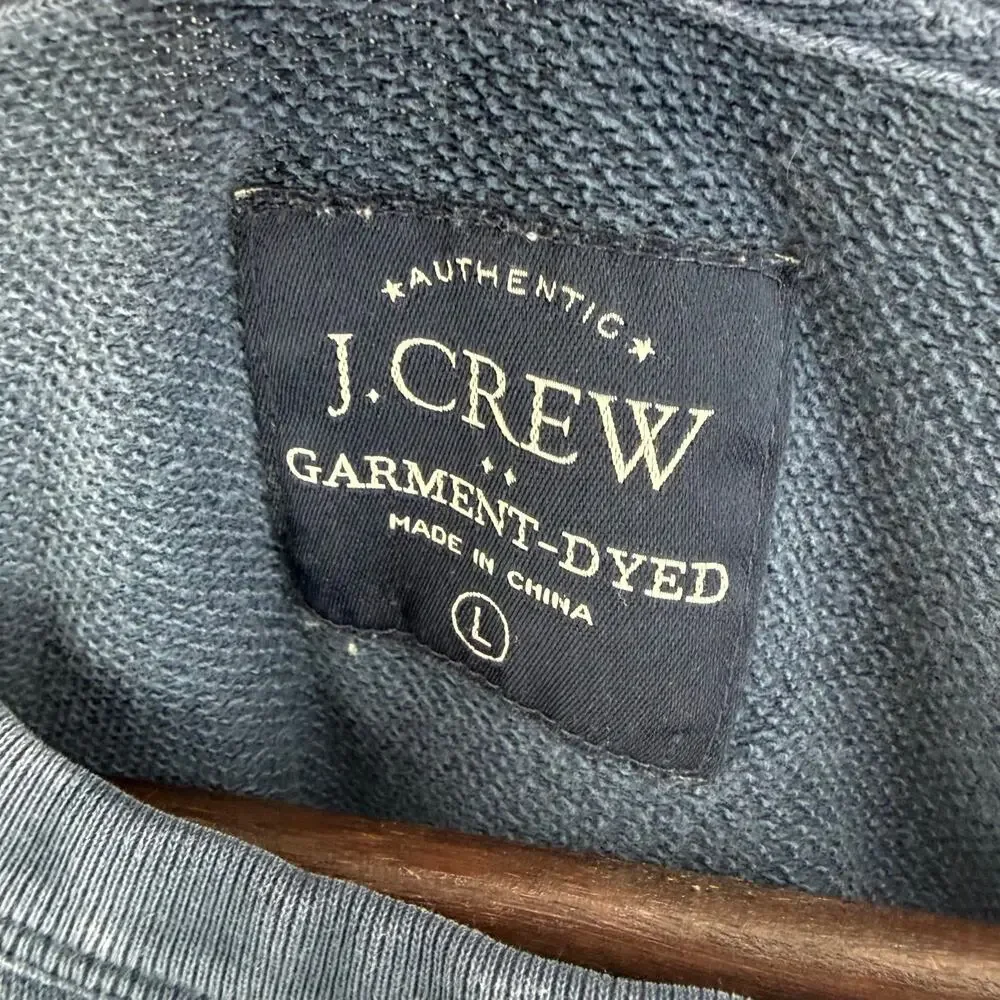 J.Crew Garment-Dyed Crewneck Sweatshirt Men's L Navy 100% Cotton